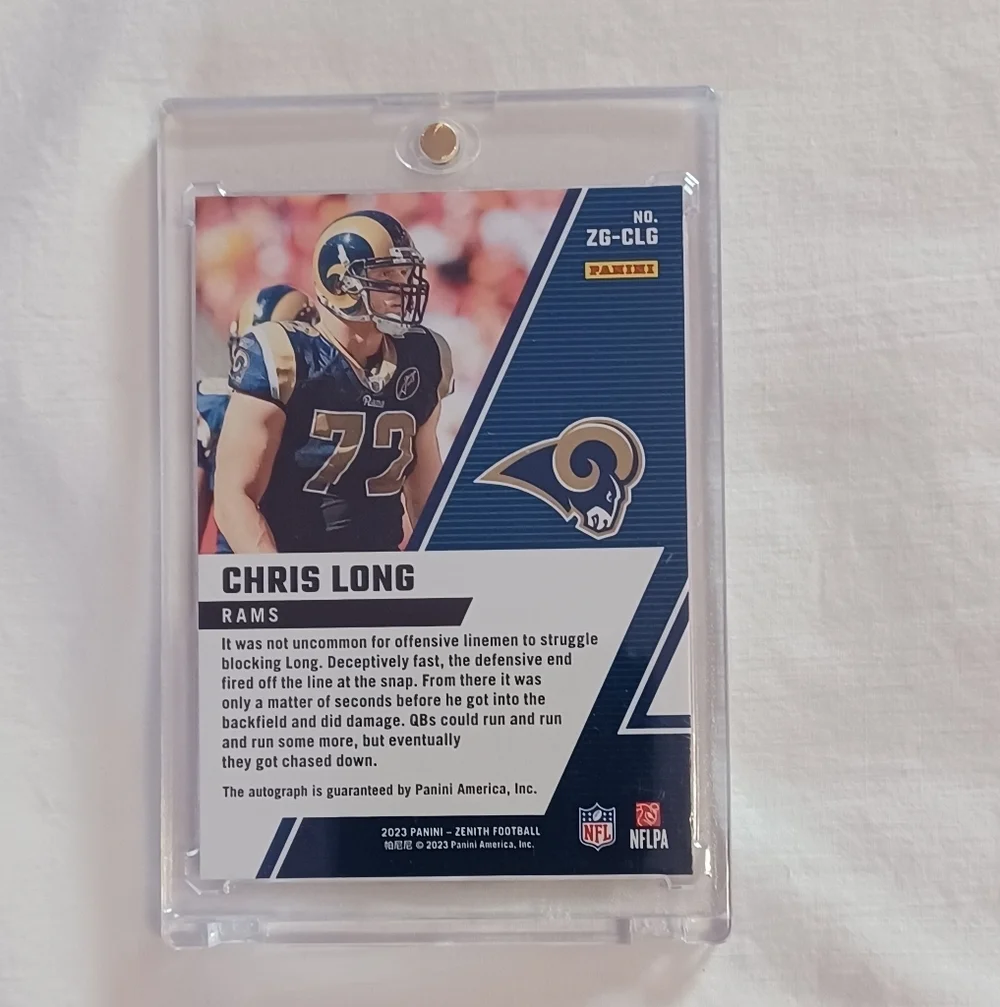 2023 Zenith Z-GRAPHS Chris Long Auto /199 LOS ANGELES RAMS #ZG-CLG